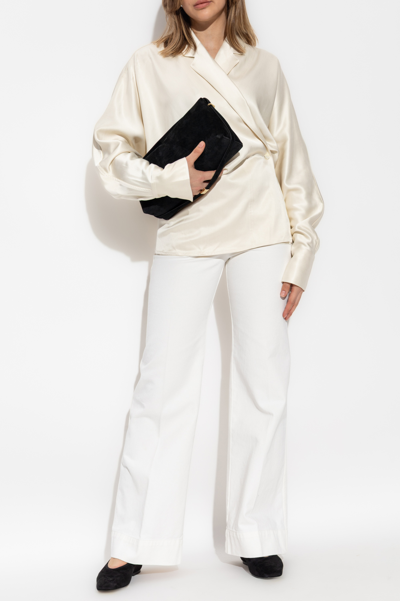 Tシャツ・カットソー TOTEME Woman T-Shirt White 252WRT0504YA0187 047 TOTEME Asymmetric Organic Cotton T-shirt | White | FARFETCH